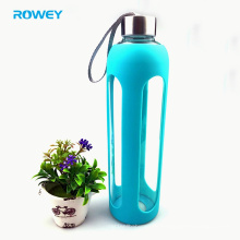 550ml Custom Borosilikatglas Wasserflasche Sport mit Silikonhülle Glaswasserflasche Bpa frei